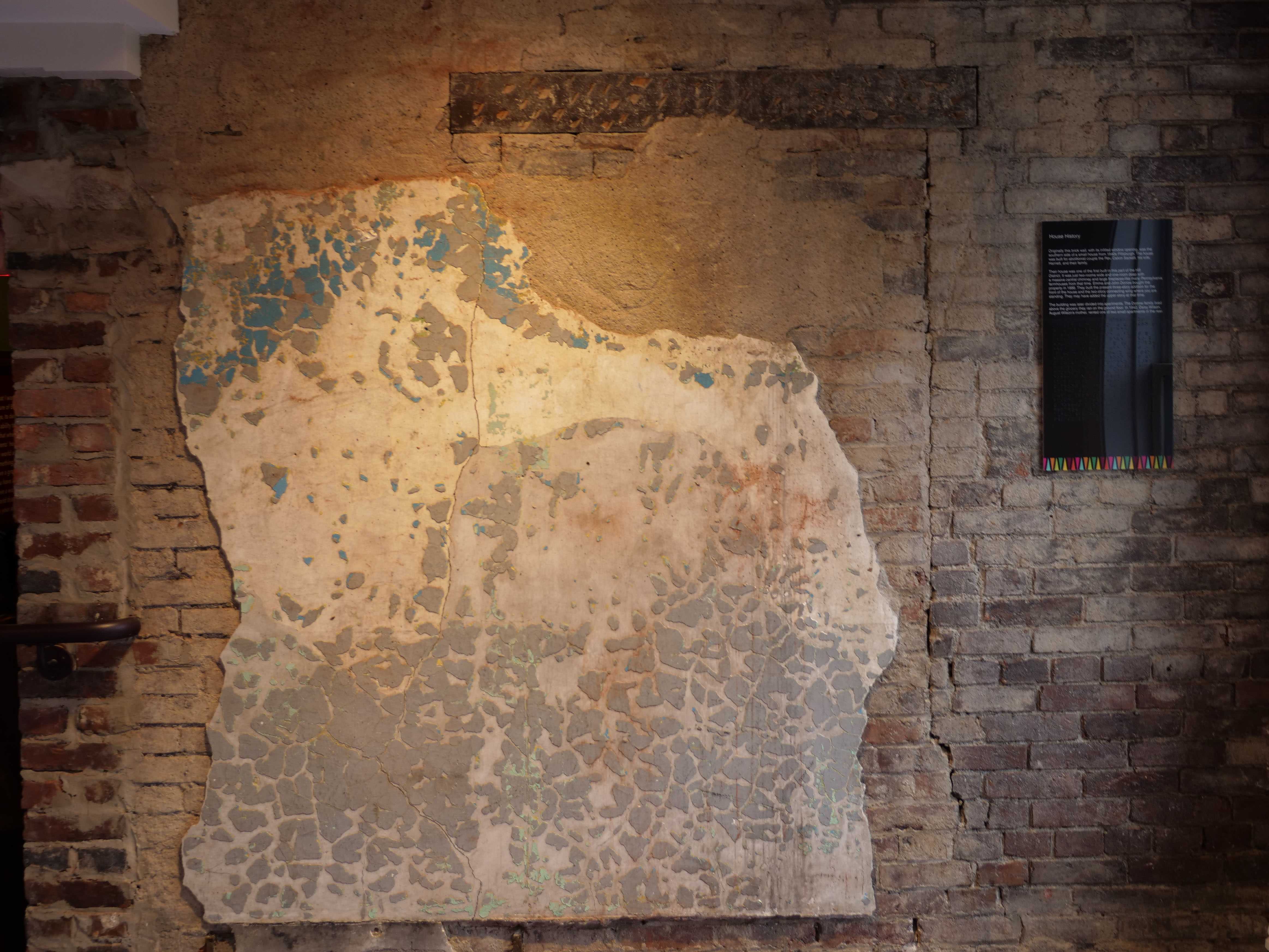 Preserved wall in the August Wilson House. Photo by Kelsey Shuck, 2023.