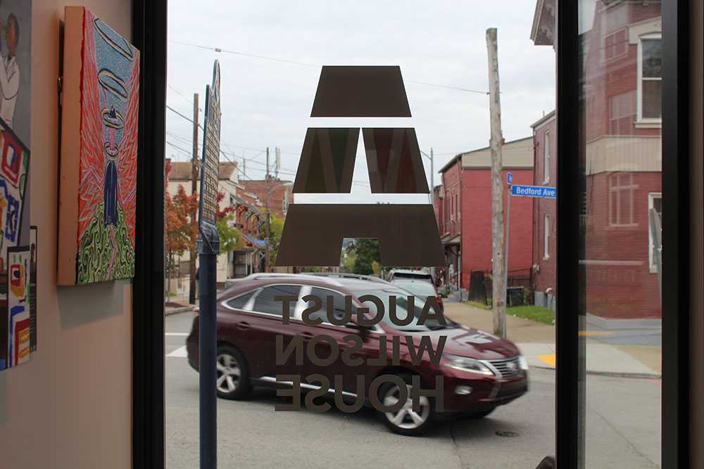 Photo by Patrick Swain, 2022. August Wilson House logo on front window