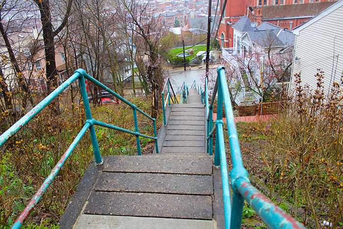 Looking down St. Michael Steps in South Side. Photo by Andrew Woomer.