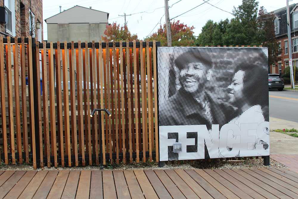 Photo by Olivia Glacken, 2022. Fence with "Fences" banner