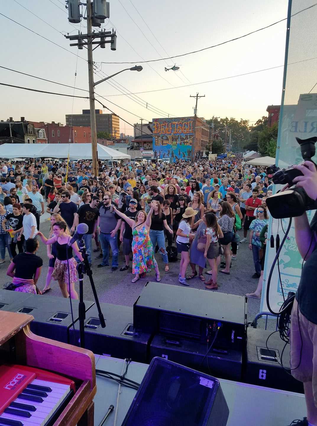 View of the crowd from the stage at the first annual Deutschtown Music Festival. “Deutschtown Music Festival," used with permission by Cody Walters.